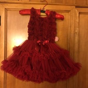 Deep red petticoat tutu dress 2t 3t NWT popatu
